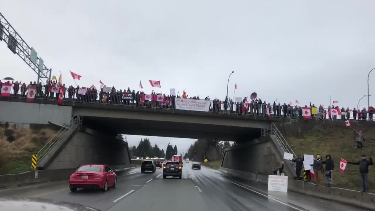 No shortage of Freedom Convoy support 44 hours away from Ottawa in Abbotsford, British Columbia