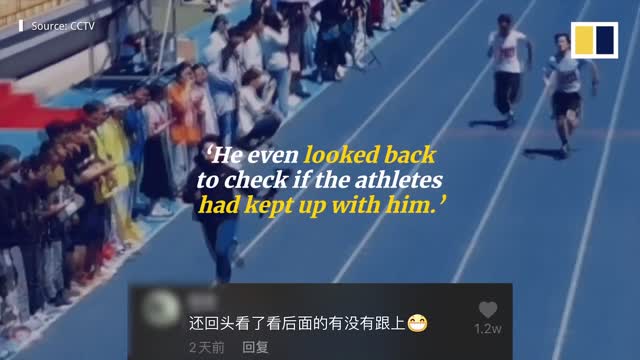 Speedy student cameraman keeps pace with sprinters in college dash in China