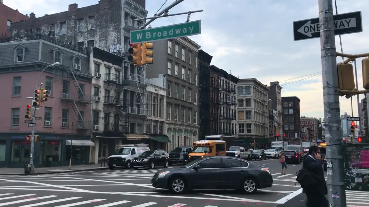 Hidden Camera Recording Streets While People Walking