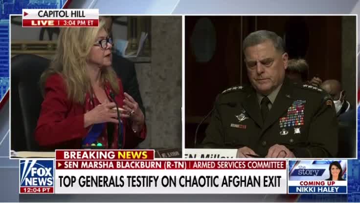 Marsha Blackburn GRILLING the Generals