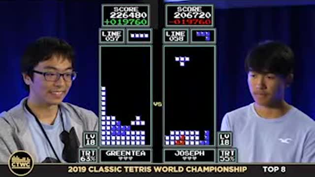 Greatest Classic Tetris Match EVER! Greentea vs. Joseph EPIC 2019 CTWC Quarterfinal FULLSCREEN 9