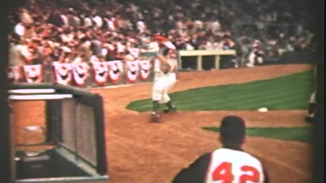 Rare 1961 Kansas City Athletics Live Baseball and Bill Kunkel Warming up in BullPen