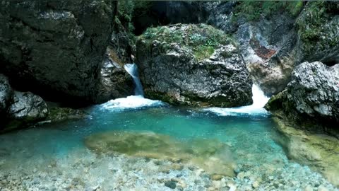 Beautiful waterfall in the mountains