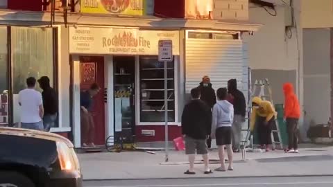Protestors” beat the hell out of female shop owner