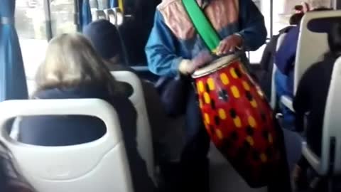 Candombe, afro uruguayan music on a bus