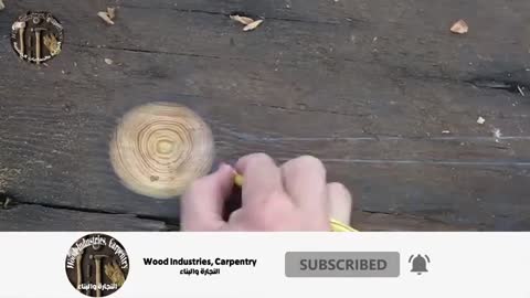 Watch making a wooden spoon