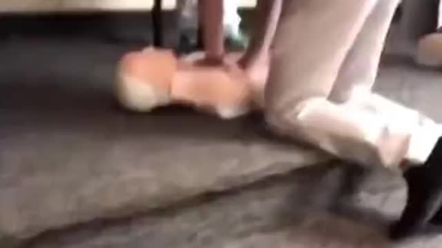 Slapping while doing CPR