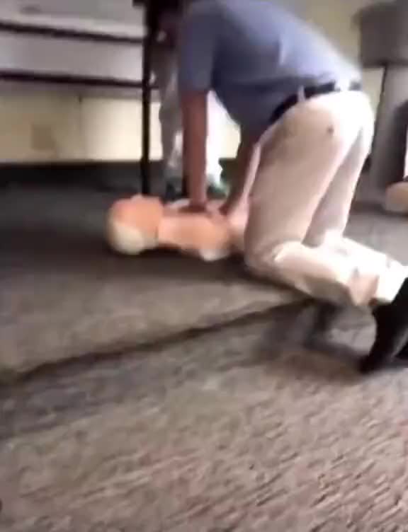 Slapping while doing CPR
