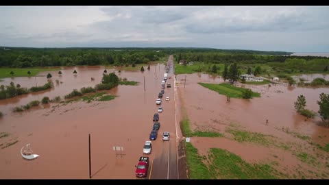 Water Over The Road In Wisconsin