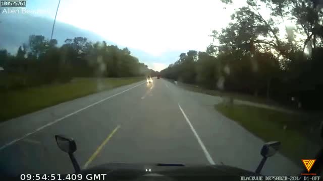 Car runs into the side of the trucks trailer