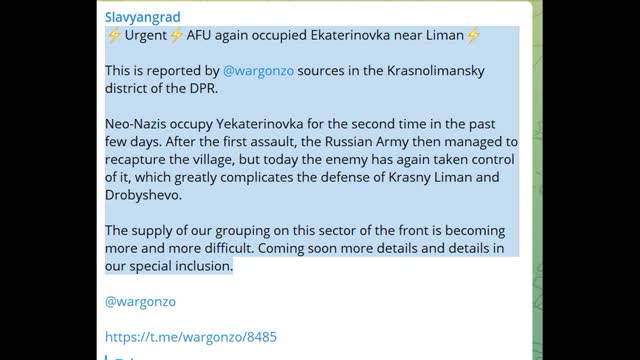 AFU again occupied Ekaterinovka near Liman, Sept 27, 2022