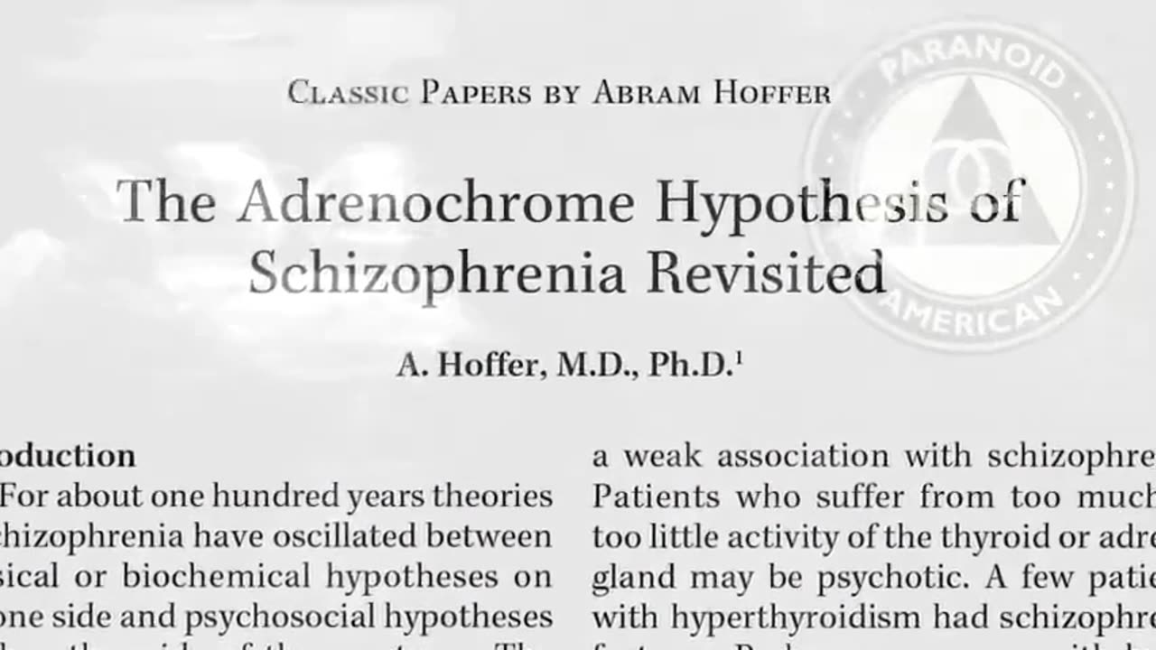 The Most Comprehensive Documentary About Adrenochrome Ever Made.