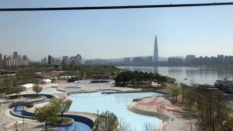 seoul metro station and han-river