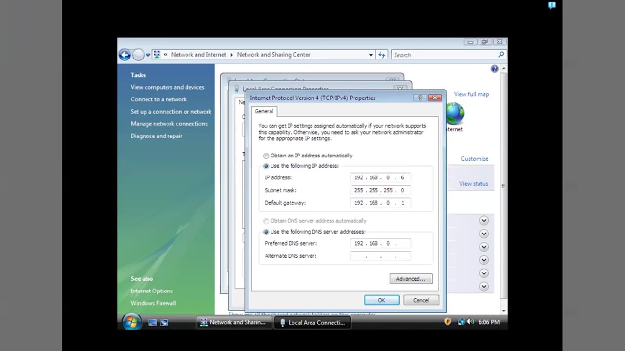 Windows vista configuration