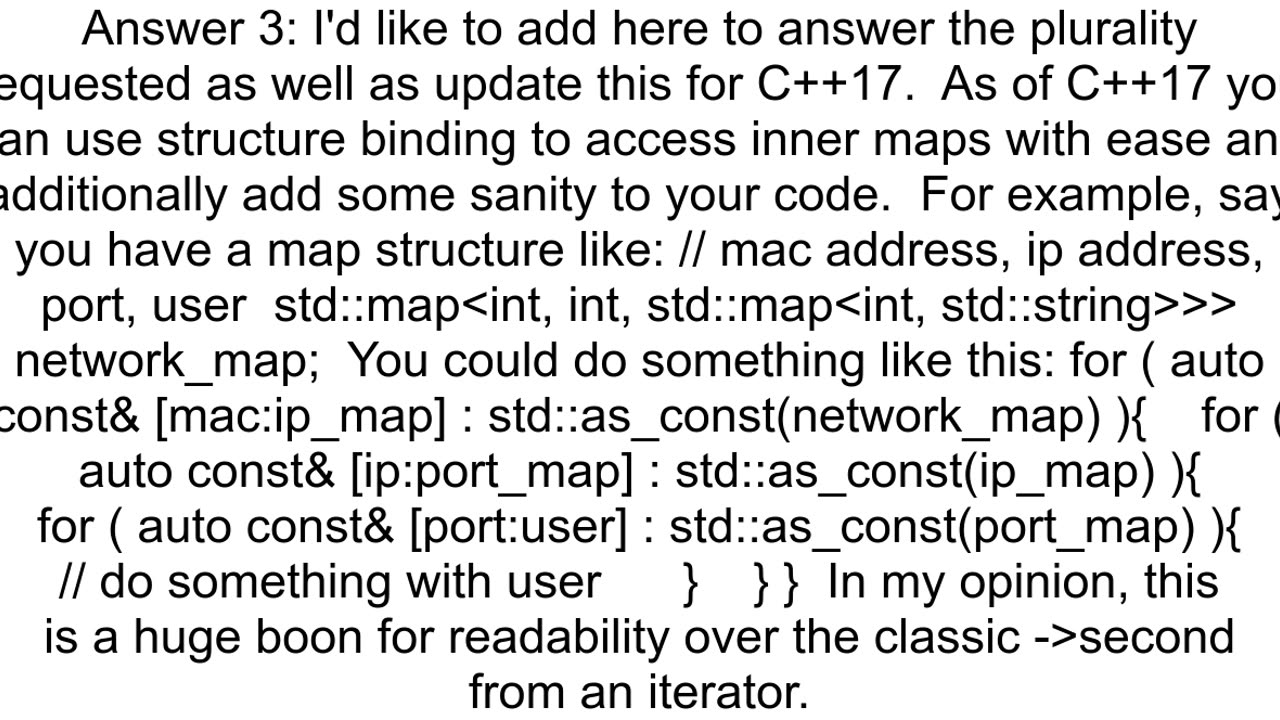 C multidimensional map How to acces 39inner39 maps