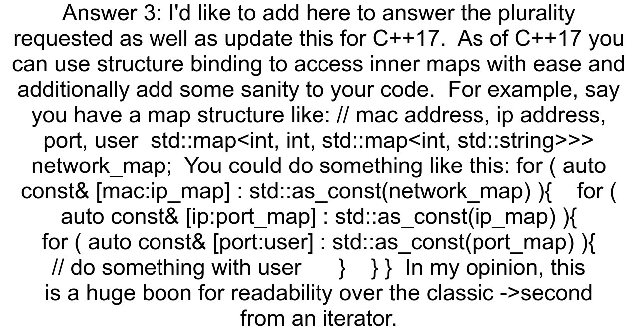 C multidimensional map How to acces 39inner39 maps