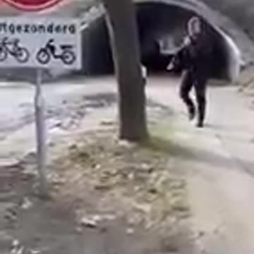 Explosion of firecrackers under the bridge