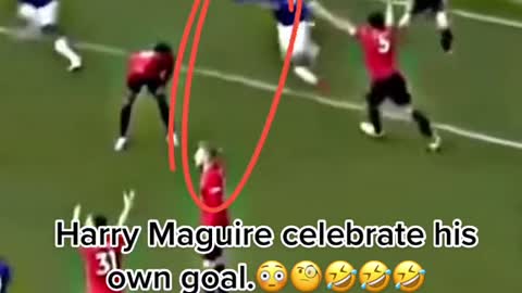 Harry Maguire Celeratig his own goal