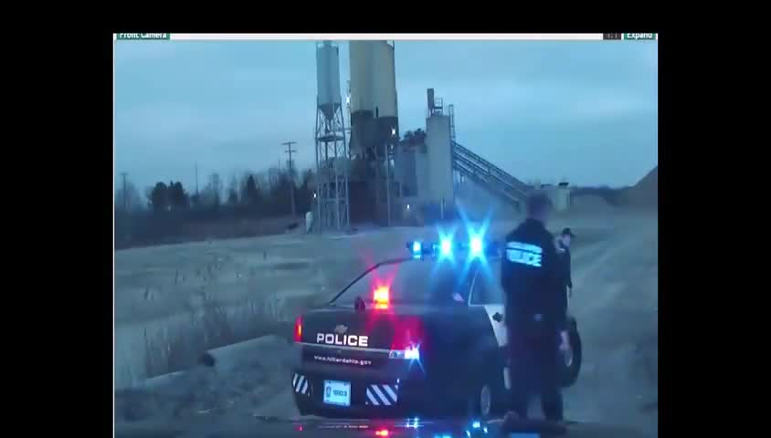 Police Pursuit Goes Industrial... Rollover...