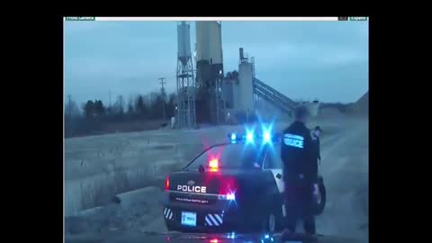 Police Pursuit Goes Industrial... Rollover...