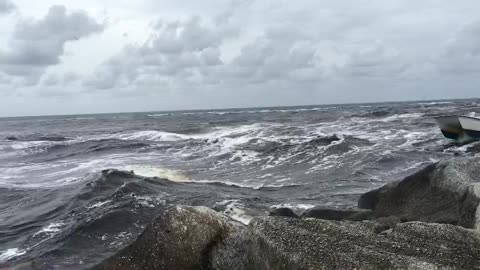 Boat Nearly Capsized by Waves