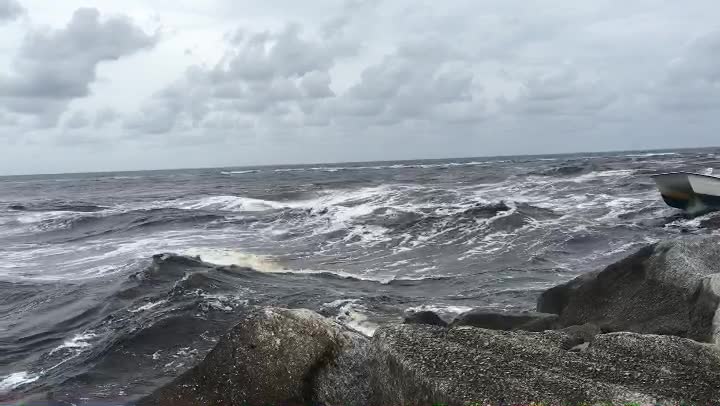 Boat Nearly Capsized by Waves