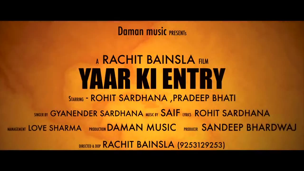 Yaar Ki Entry (Chakka Jaam) Official Video | Rohit Sardhana | Love Sharma | Gyanendra Sardhana |