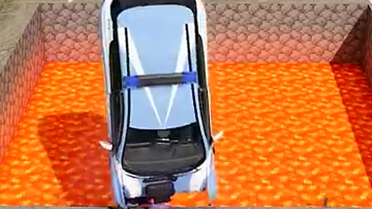 Cars vs Minecraft Lava Pit