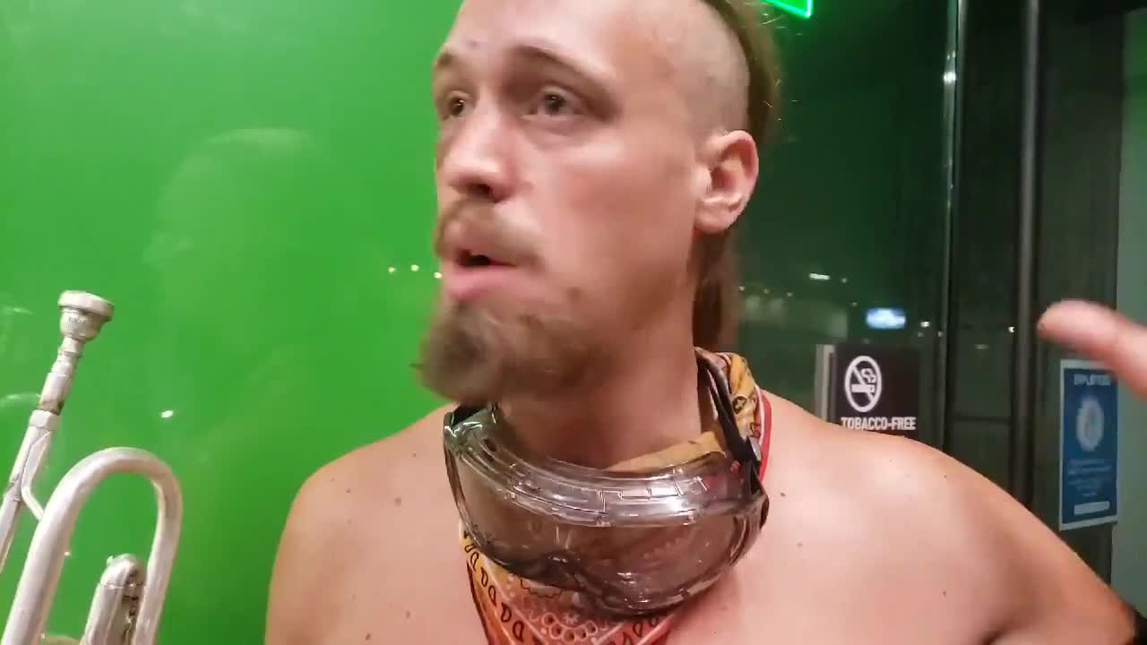 Portland Protester "Trumpet Guy" Interviewed After Getting Hit In Face With Pepperball