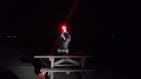 How quick it.is to construct the portable fire pit at night. solent seaside. 11th Oct 2022