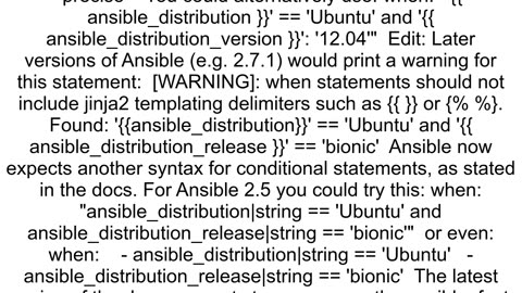Ansible playbook to install different packages depending on os version