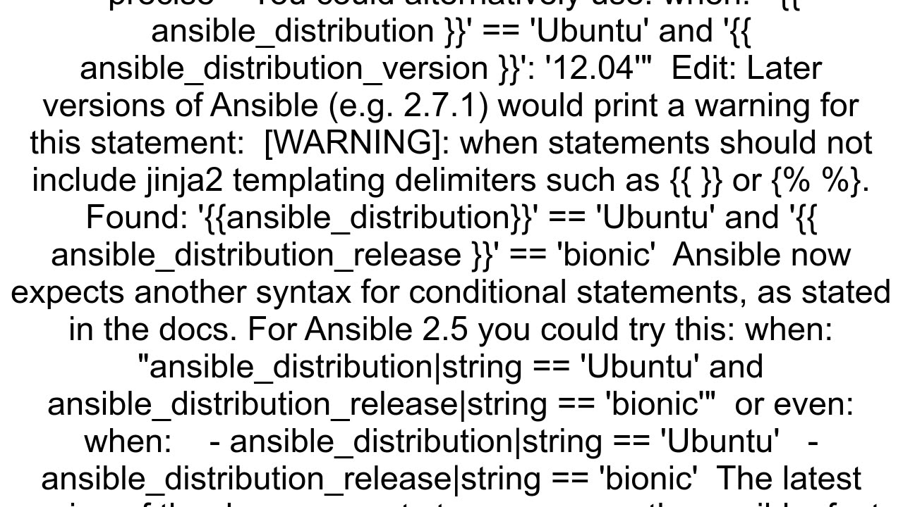 Ansible playbook to install different packages depending on os version