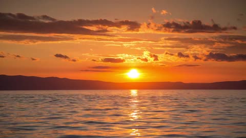 Stunning sunset seen from the sea