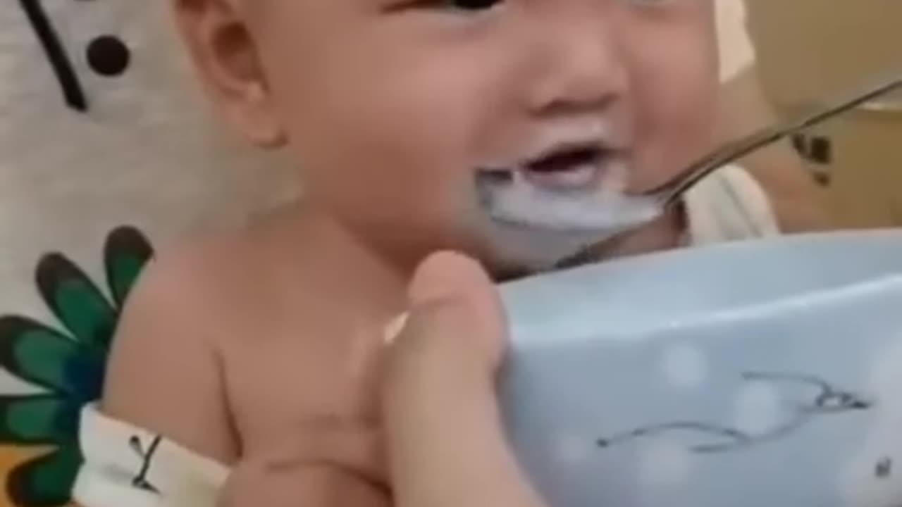 Cute baby laughing