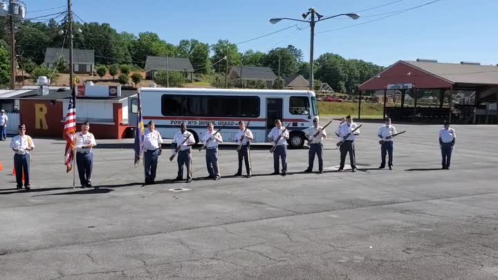 "Firing Volley” by the Cherokee Artillery and Honor Guard, American Legion Post 5 in Rome, Georgia