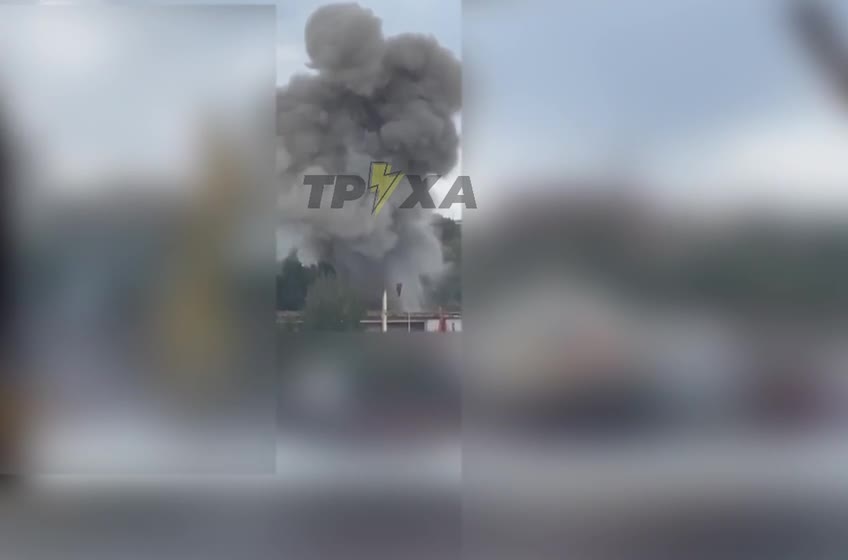 The moment of impact of the Shahed-136 UAV