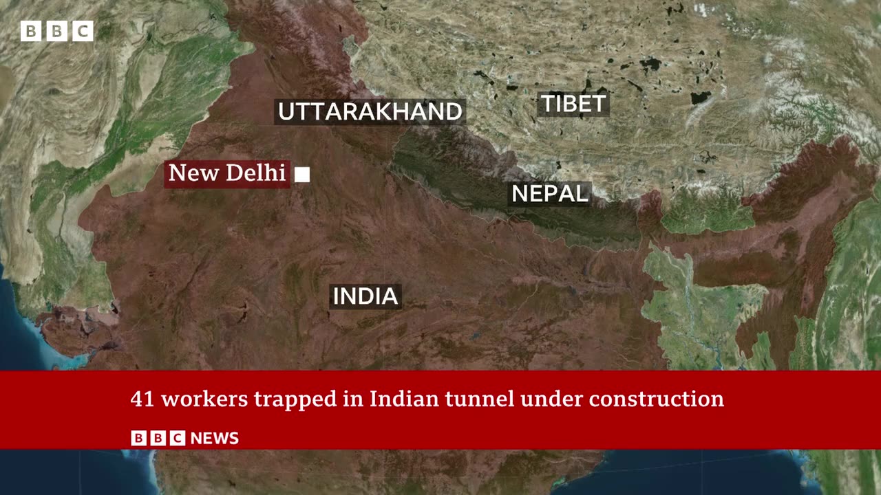 Uttarakhand tunnel collapse: First video oftrapped Indian workers - BBC News