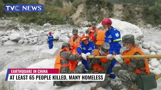 China Earthquake_ At Least 65 People Died, Many Homeless片段