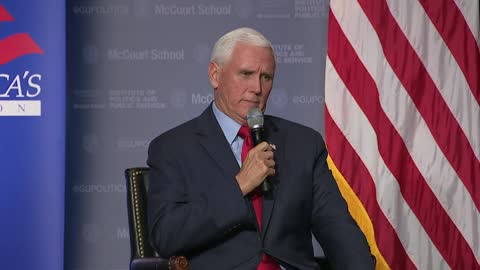 Former VP Pence answers pointed questions from students at Georgetown University