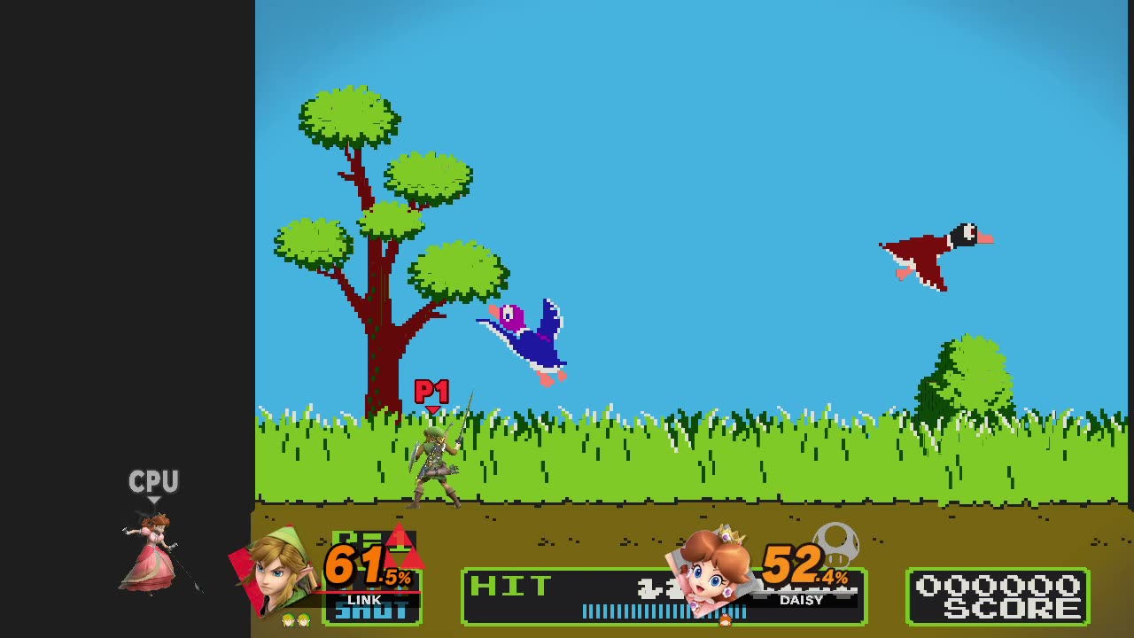 Link Vs Daisy on Duck Hunt (Super Smash Bros Ultimate)