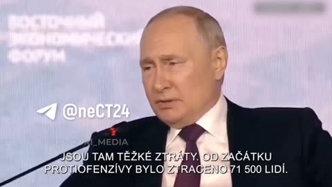 Vladimir Putin - Od začátku protiofenzívy bylo ztraceno 71 500 ukrajinců