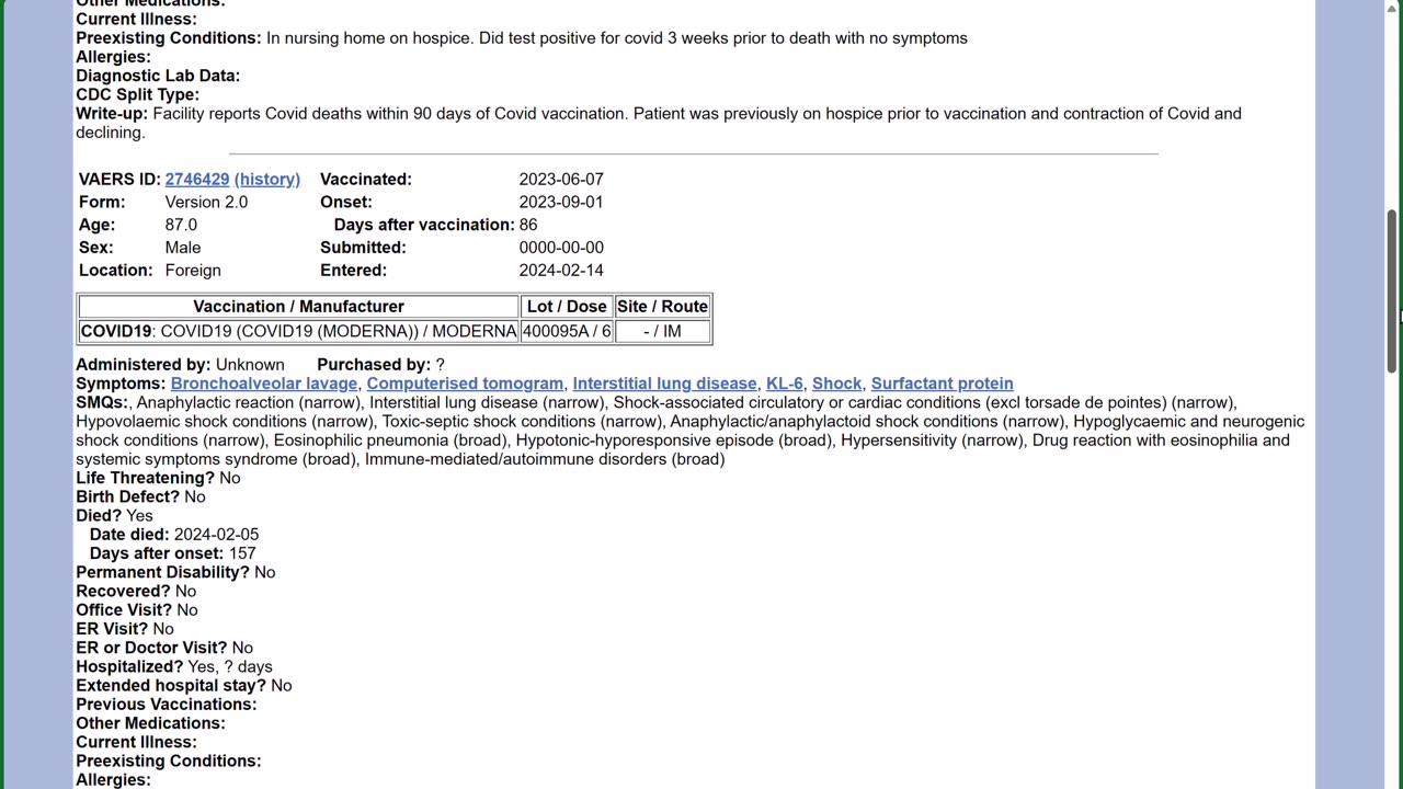 FEBRUARY, 2024 VACCINE FATALITIES AS REPORTED TO VAERS