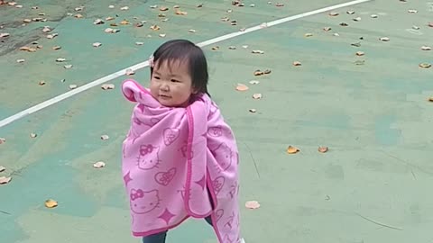 Cute daughter dancing