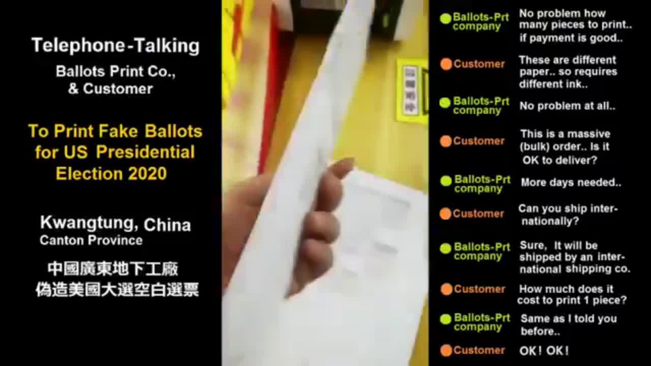 LEAKED PHONE CALL: Chinese businessman buys bulk order of fake U.S. general election ballots