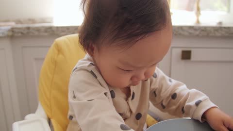 CUTE BABY AND EATING FOOD