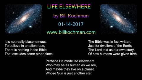 Life Elsewhere -- a song by Bill Kochman.