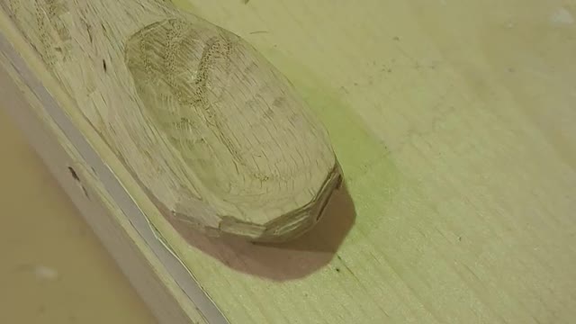 First day's progress on wooden spoon