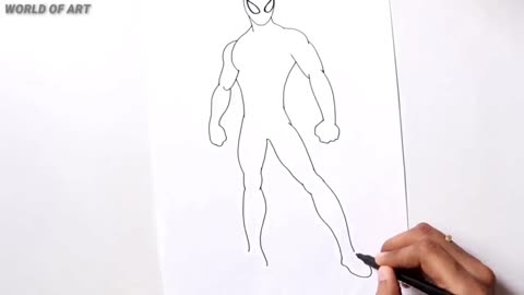 Draw A Complete Outline Of Spider-Man's Body