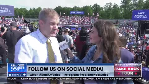 Amanda Head talks with Jim Jordan at the Trump Take Back Tour