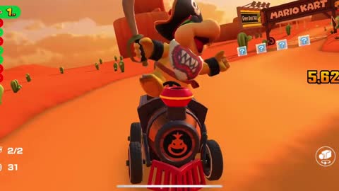 Barrel Train Kart Gameplay - Mario Kart Tour (Bowser vs. DK Tour Token Shop Reward)